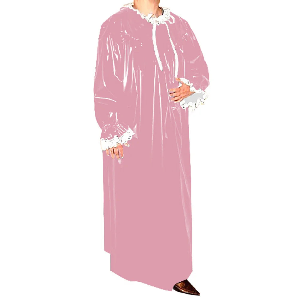 Casual PVC Latex Look Long Maxi Dress