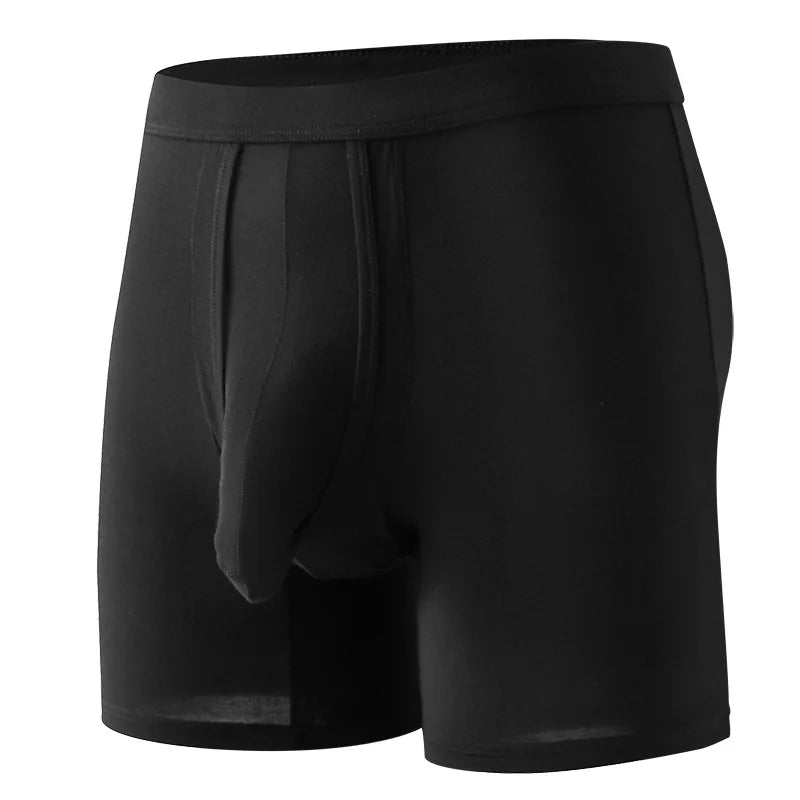 1PCS Mens Long Legs Underwear Separate Ball Pouch Breathable Comfort Sport Seamless Boxer Trunks Shorts Calzoncillo Hombre