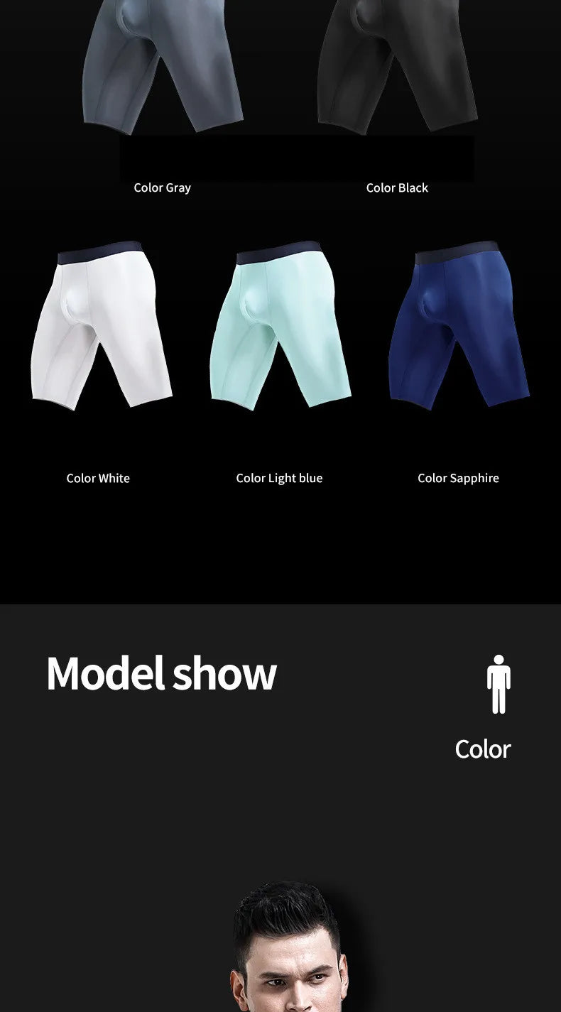 Breathable Pouch Middle Long Leg Boxers