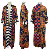 African Ethnic Print Loose Long Trench Coat Streetwear