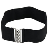 Women’s Elastic Cinch Belt  Fashion Stretch Waist Band Clasp Buckle New Stretchy Retro Wide Waist Cinch Belt Waistband