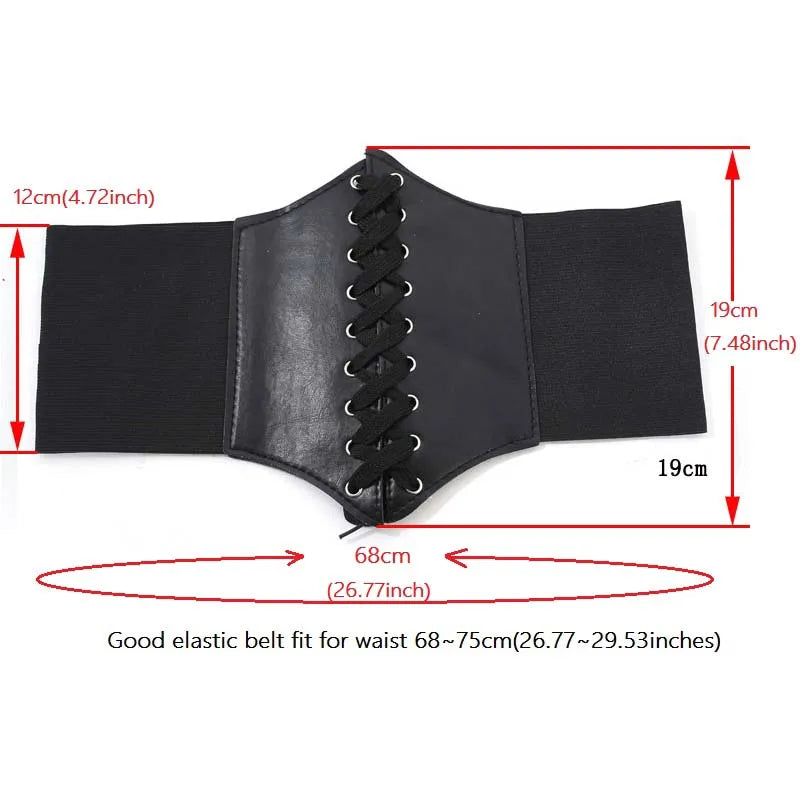 Women Vintage Ultra Wide Belt Female Shaping Girdle Pu Leather High Waist Belt Clothing Accesoories for Shirt Dresses Waist Belt