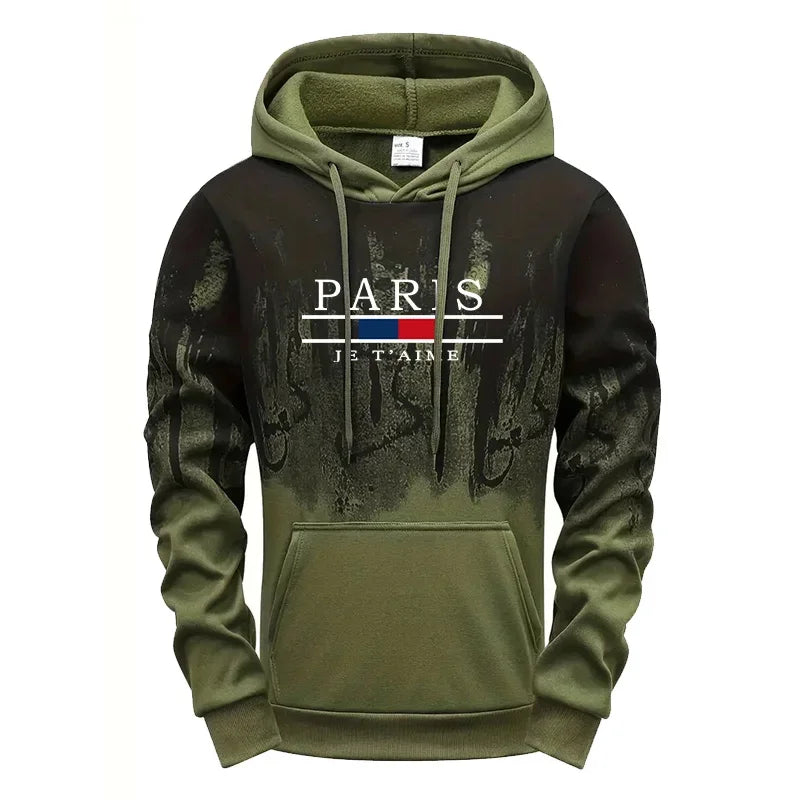 2025 New Mens Tracksuit Casual Printing Splash-ink Hooded Sweatshirts Daily Sports Jogging Mens Clothing Single Piece Tops Pants