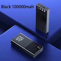 200000mAh 120W Power Bank Large Capacity Super Fast Charge Portable Power Bank With 4 Charging Cables LED Digital Display New