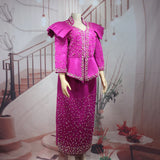 African women's elegant dress Mesh fabric