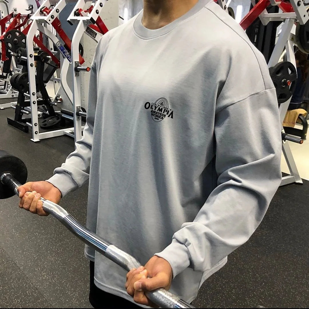 Bodybuilding Fitness Workout Long Sleeve T-Shirt Running Sweatshirt