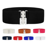 Women’s Elastic Cinch Belt  Fashion Stretch Waist Band Clasp Buckle New Stretchy Retro Wide Waist Cinch Belt Waistband