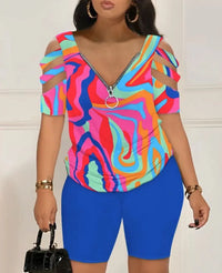 Loose Sexy Out T Shirt And Shorts