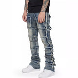 Fashionable Trendy Flared Men Denim Pants