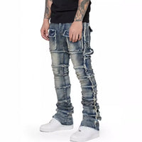 Fashionable Trendy Flared Men Denim Pants
