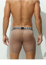 Men's Panties Extended Boxers Sexy Briefs Ultra-Thin Ice Silk Undrewear Seamless Quick-Dry Breathable Fitness Anti-Chafing Legs