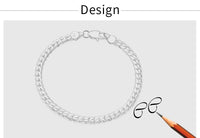 18K Gold/Silver Color 6mm Full Sideways Necklace 8/18/20/24 Inch