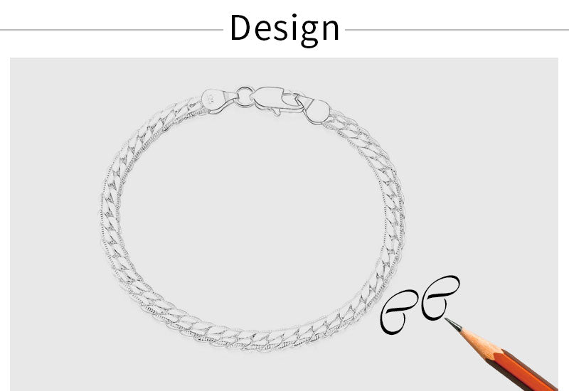 18K Gold/Silver Color 6mm Full Sideways Necklace 8/18/20/24 Inch