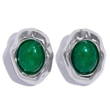 18K Gold Plated Stainless Steel with Gemstone