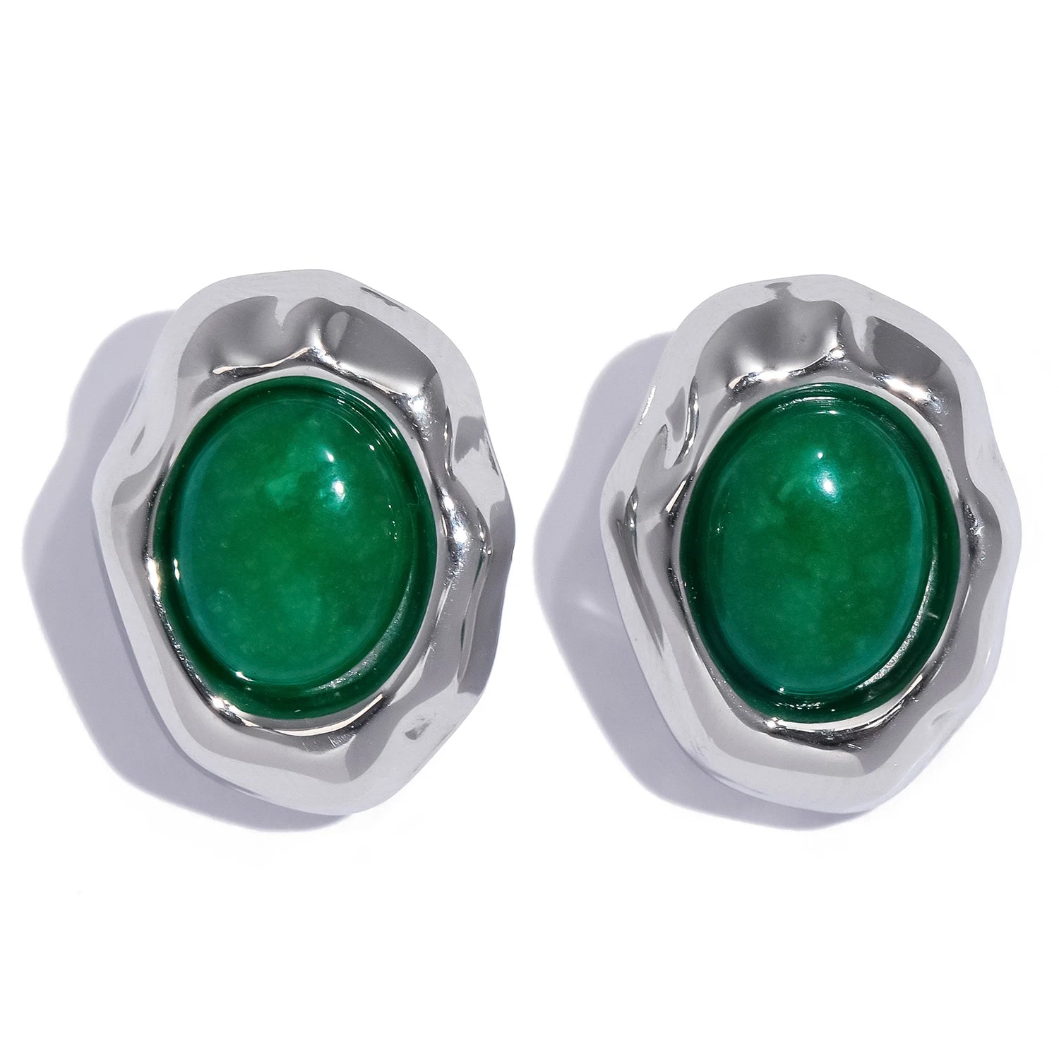 18K Gold Plated Stainless Steel with Gemstone