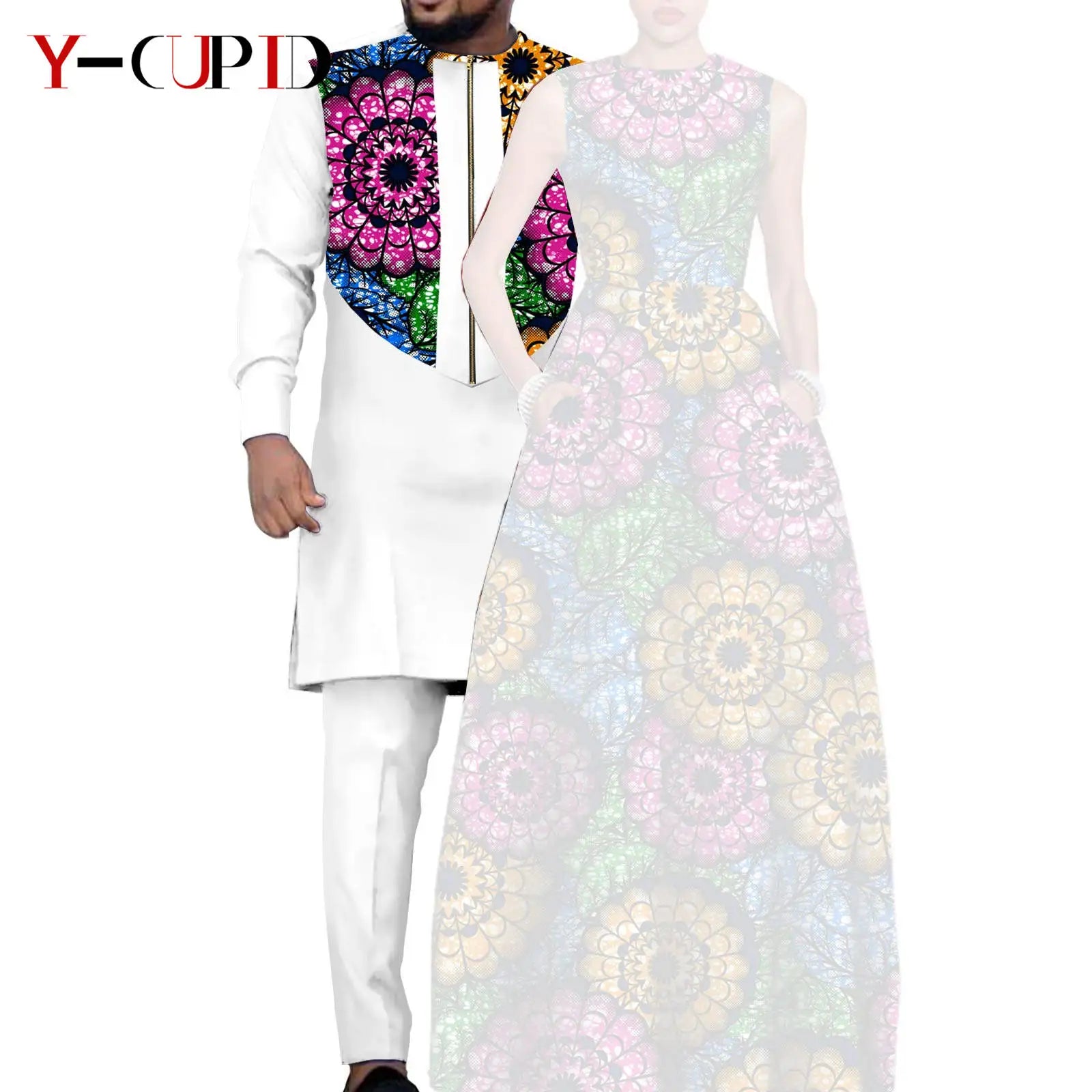 African Dresses for Matching Couple Outfits for Party Vestidos Y23C067