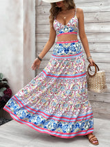 Summer High Waist Split Top With Long Skirt