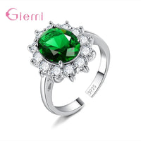 Elegant Fashion Sunflower 925 Sterling Silver Color Wedding Engagement Rings