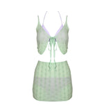 Young Thin Fashion Green Bikinis Set for Women