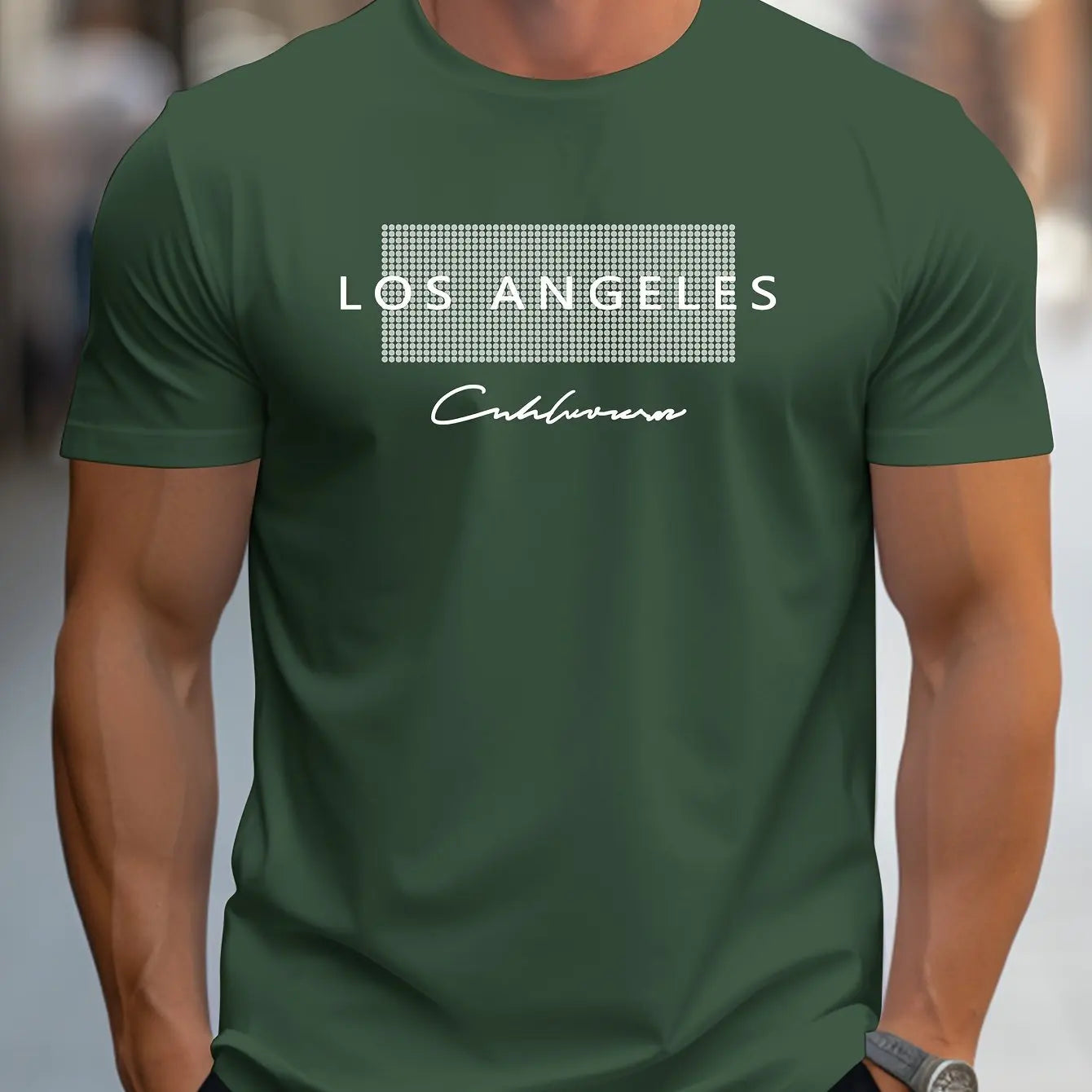 Los Angeles Graphic Printed Slim Fit Casual T-Shirt