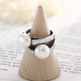 Elegant Shell Simulated Pearl Rings for Women