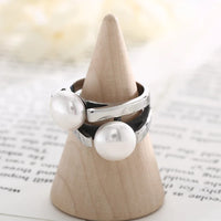 Elegant Shell Simulated Pearl Rings for Women