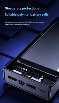 200000mAh 120W Power Bank Large Capacity Super Fast Charge Portable Power Bank With 4 Charging Cables LED Digital Display New