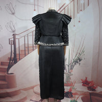 African women's elegant dress Mesh fabric