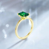 Dazzling Gemstone Emerald 925 Sterling Silver Ring For Women