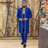 African Clothes for Men Agbada , Shirts, Pants, and  Hats 4 Piece Set - A2216013
