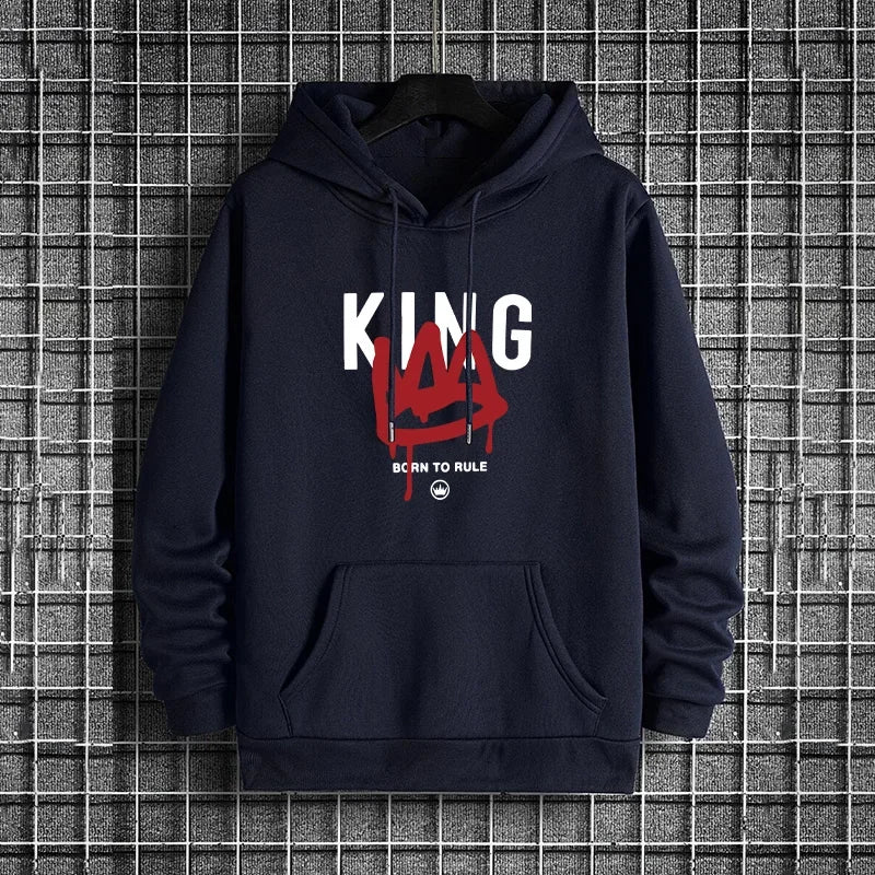King Printing Mens Tracksuit Clothing Casual Sweatshirts Outdoors Sports Jogging Mens Hoodies Street Sportswear Autumn Winter