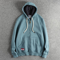 Cardigan Men's Casual Pure Color Zipper Hoodie