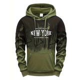 Autumn Winter Mens Tracksuit Casual Printing Splash-ink Hooded Sweatshirts Daily Sports Jogging Clothing Single Piece Tops Pants