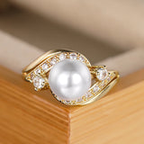 Huitan Gold Color Women Wedding Rings