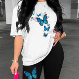 Women's Butterfly Printed Two-Piece Set