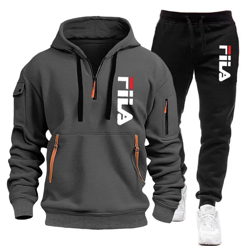Casual Men's Hooded Sweatshirt and Pants