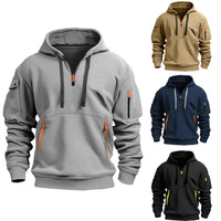 Multi Pocket Zipper Fleece Hoodie