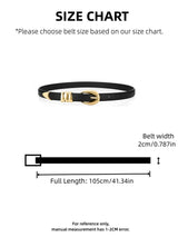 Women's Slim Fit PU Belt, Fine Waistband, Denim Pants, Formal Pants, Fashionable Black Belt with Gold Buckle