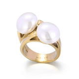 Elegant Shell Simulated Pearl Rings for Women