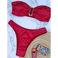 Push Up Monokini Bandeau Bikini Swimsuit