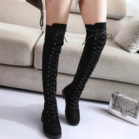 Sexy Lace Up Over The Knee Boots
