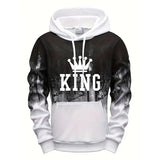 King Printing Mens Tracksuit Splash-ink Hooded Sweatshirts Casual Sports Jogging Mens Clothing Fashion Single Piece Tops Pants
