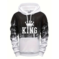 King Printing Mens Tracksuit Splash-ink Hooded Sweatshirts Casual Sports Jogging Mens Clothing Fashion Single Piece Tops Pants