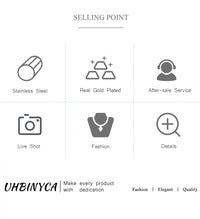 18K Gold Plated Stainless Steel with Gemstone