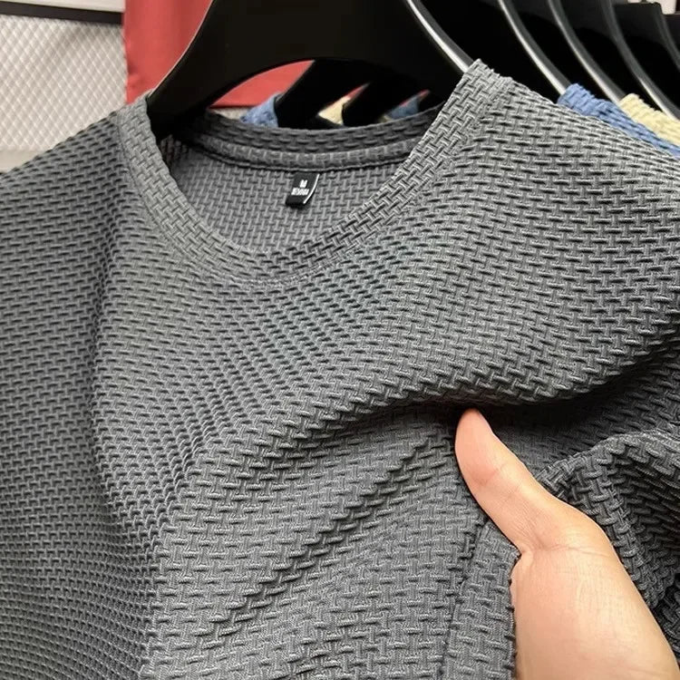 Short Sleeve Mesh Bamboo Ice Silk T-shirt