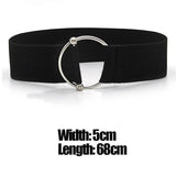 Belts for Women Simple Waist Elastic Ladies Band Round Buckle Decoration Coat Sweater Fashion Dress Waistband