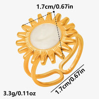 Elegant Ring Enamel Stainless Steel Rings For Women Men Accessories Flower Plant Jewelry Real Gold