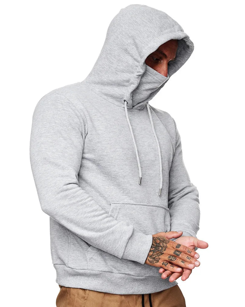 Men's Slim Hooded Sweatshirt with Mask
