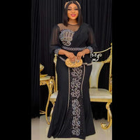 African Dresses for Women Plus Size Africa Clothes Dashiki Ankara Wedding Outfit Gown Elegant Evening Party Long Maxi Dress 2PCS