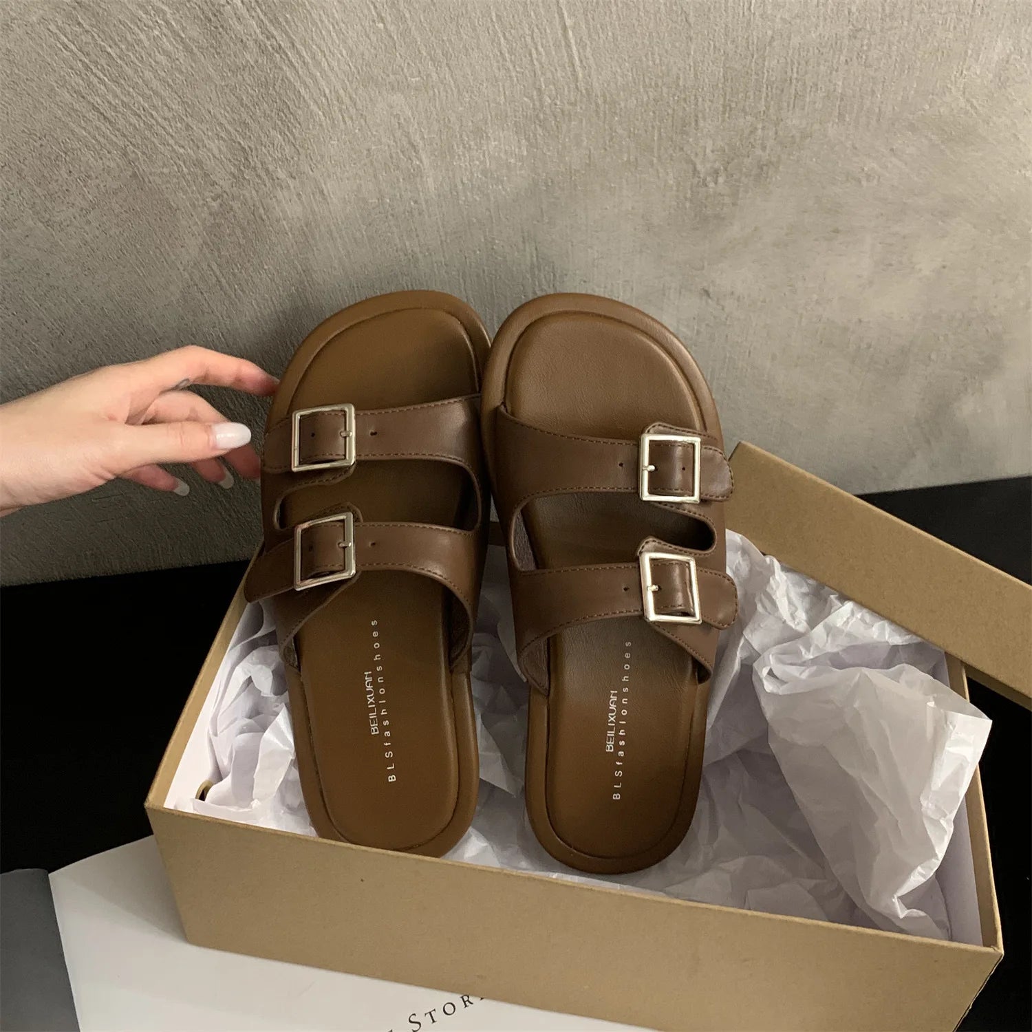 Casual Anti-Skid Flat Fabric Slides